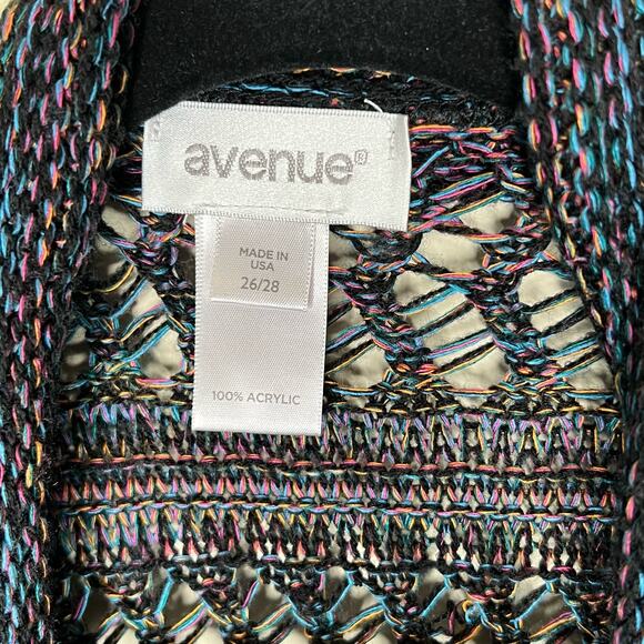 Avenue Long Line Open Front Sleeveless Cardigan Duster Multicolor Size 26/28 - Picture 5 of 6